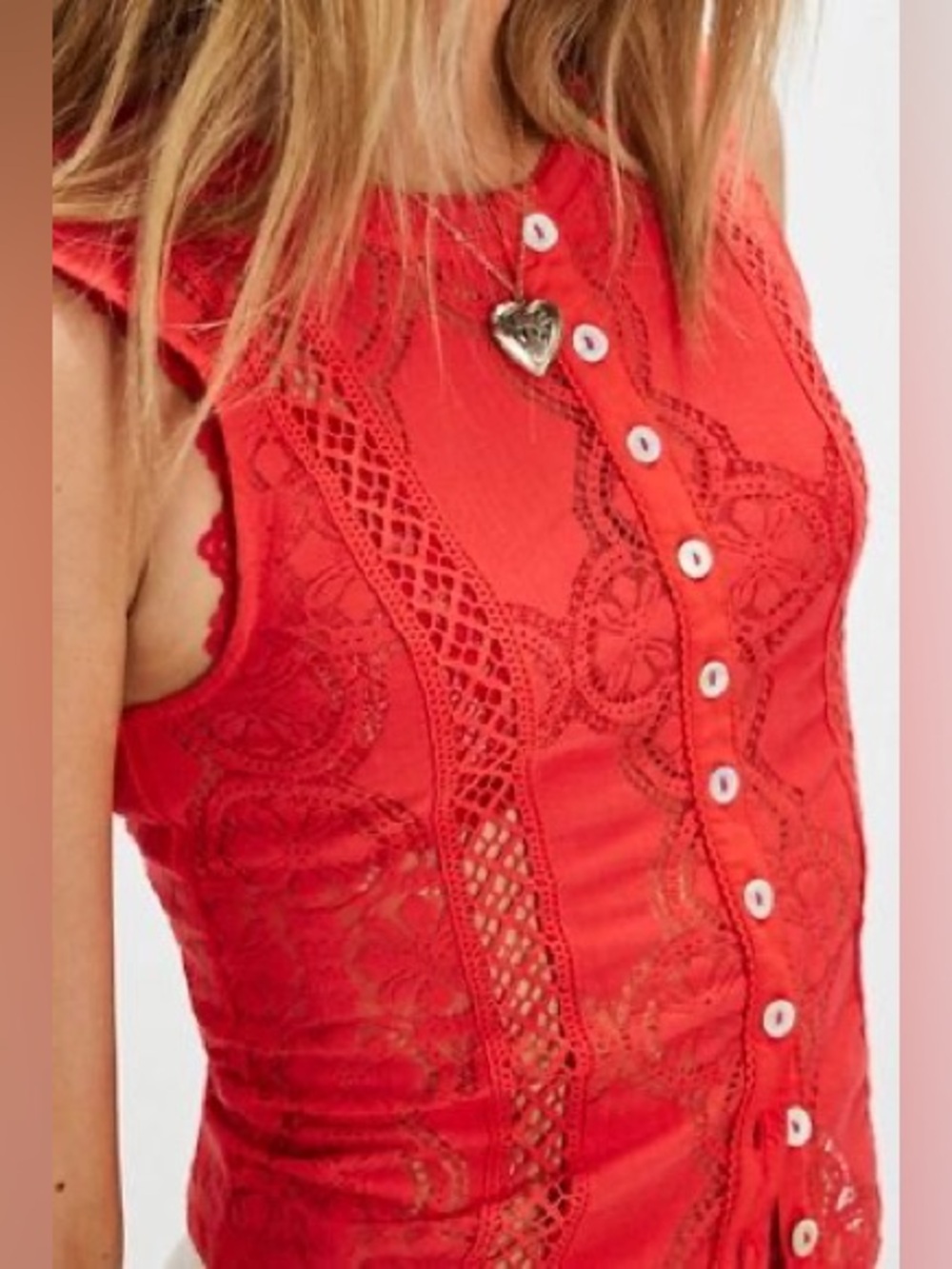 Free people Jae knit top medium red